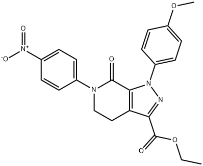 этиловое 1 (4-methoxyphenyl) - 6 (4-nitrophenyl) - структура 7-oxo-4,5,6,7-tetrahydro-1H-pyrazolo [3,4-c] pyridine-3-carboxylate