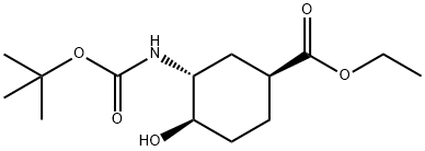 (1S, 3R, 4R) - 3 (Boc-амино) - кисловочная этиловая структура эстера 4-hydroxy-cyclohexanecarboxylic