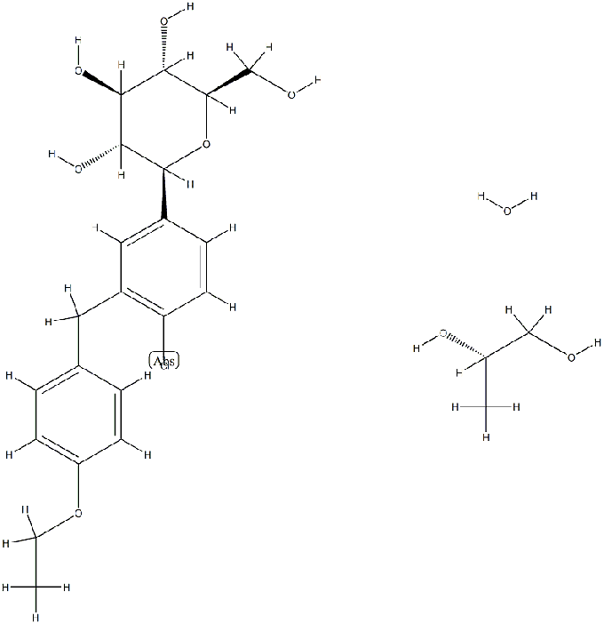 Структура моногидрата пропандиола Dapagliflozin