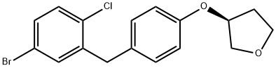 Фуран, [4 [(5-broMo-2-chlorophenyl) метиловый] phenoxy] tetrahydro- 3, (3S) - структура