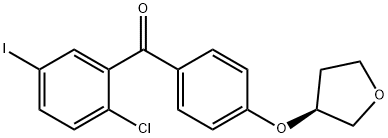 (2-Chloro-5-iodophenyl) [4 [[(3S) - tetrahydro-3-furanyl] oxy] структура methanone фенила]