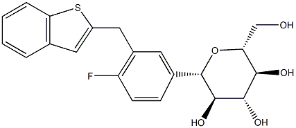 (1S) - 1,5-Anhydro-1-C- [3 [(1-benzothiophen-2-yl) метиловый] - 4-fluorophenyl] - структура D-glucitol