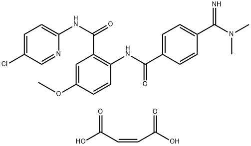 N- (5-Chloro-2-pyridinyl) - [[4 [(dimethylamino) бензоил 2 iminomethyl]] амино] - 5-methoxybenzamide (2Z) - 2-butenedioate (1:1) структура