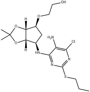 Этанол, структура 2 [[(3aR, 4S, 6R, 6aS) - 6 [[5-aMino-6-chloro-2- (propylthio) - 4-pyriMidinyl] амино] tetrahydro-2,2-diMethyl-4H-cyclopenta-1,3-dioxol-4-yl] oxy] -