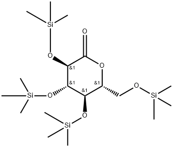 (3R, 4S, 5R, 6R) - 3,4,5-tris (triMethylsilyloxy) - структура 6 ((triMethylsilyloxy) метиловых) tetrahydro-2H-pyran-2-one