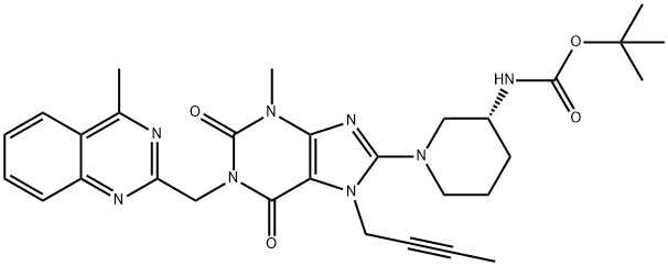 Tert-бутиловая ((3s) - 1 (7 (but-2-yn-1-yl) - 3-Methyl-1- ((4-Methylquinazolin-2-yl) метиловое) - структура карбамата 2,6-dioxo-2,3,4,5,6,7-hexahydro-1h-purin-8-yl) piperidin-3-yl)